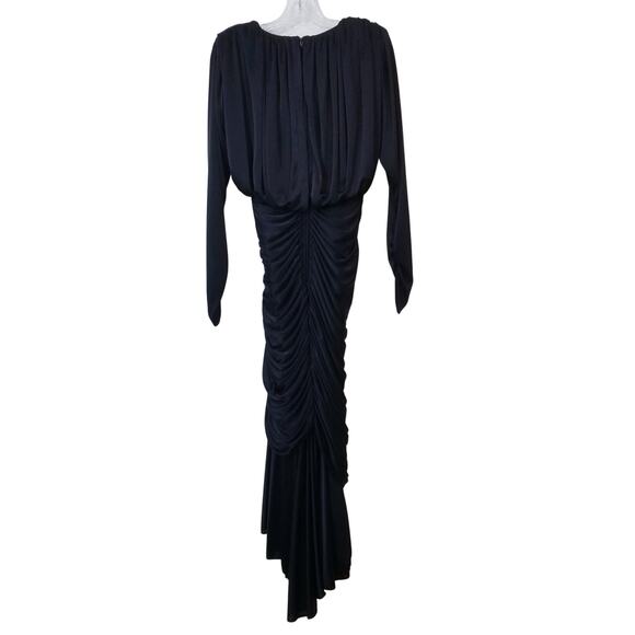 Vintage Susan Roselli for Vijack Black Satin Rhinestones Party Cocktail Dress - Picture 2 of 15